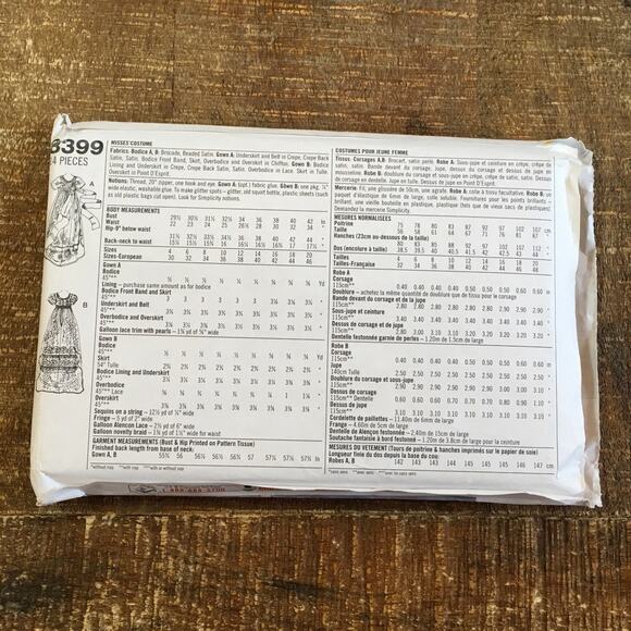 Simplicity Sewing Pattern 8399 Romantic Titanic Edwardian Dress 1900s 10-14UNCUT - Picture 2 of 2